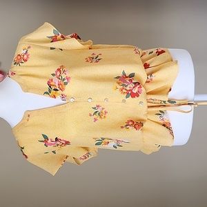 DR2 Women's yellow peplum blouse